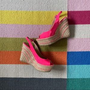 Valentino Garavani neon pink wedges